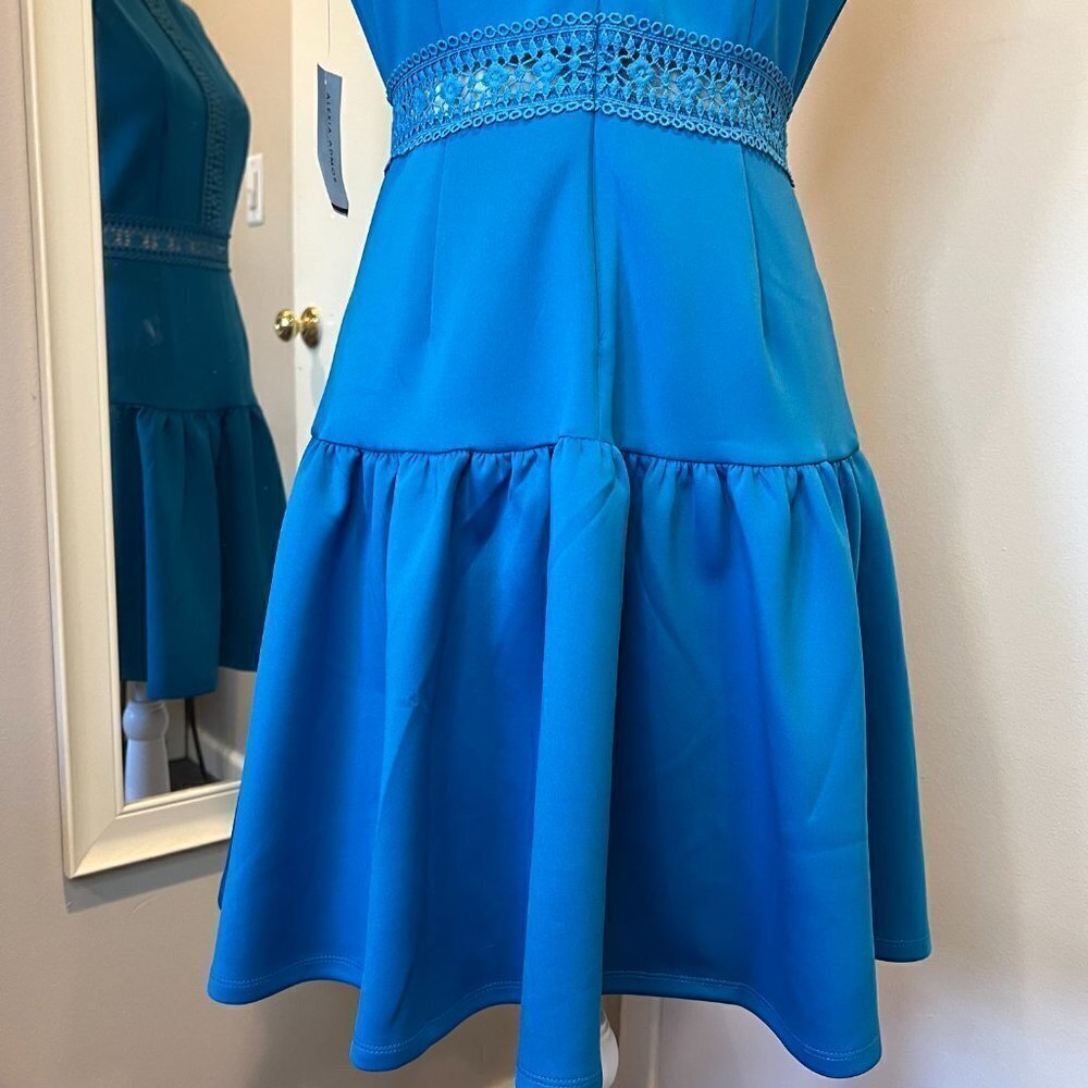 NWT Alexia Admor Blue Justine Sleeveless Dropped Waist mini dress, Size Small - Picture 11 of 16
